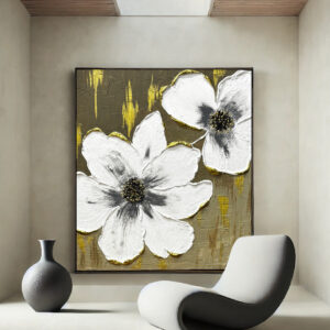 Modern textured floral artwork