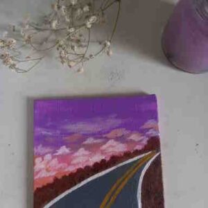 Road to Dusk – Mini Sunset Landscape Painting