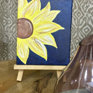 Golden Bloom – Mini Sunflower Acrylic Painting on Canvas