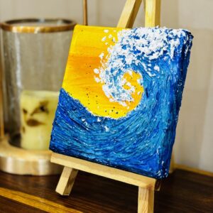 Wave of Light – Mini Textured Ocean Art on Canvas